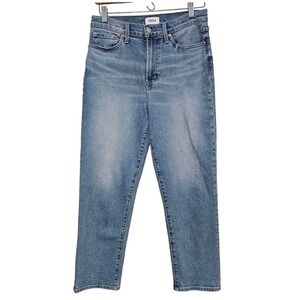 Pistola Charlie High Rise Straight Leg Jeans 28 Blue Light Wash Bellini Denim  ~